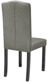 Cadeiras de jantar 2 pcs tecido cinzento