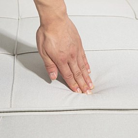 Sofá-Cama "Açores" 3 em 1 - Branco Gelo - 95x179x78 cm - Linho e Metal