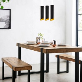Candeeiro de Teto Sivani – Preto e Amarelo – 60 x 8 cm
