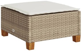 8 pcs conjunto de sofás p/ jardim com almofadões vime PE bege