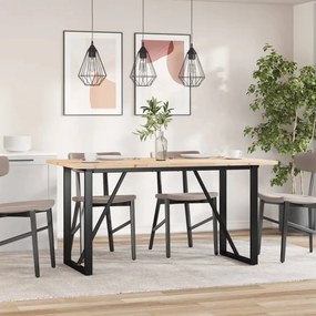 Mesa de jantar estrutura em O 160x80x75,5cm pinho/aço