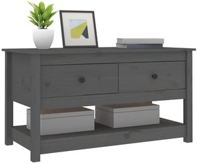 Mesa de centro 102x49x55 cm pinho maciço cinza