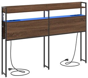 Cabeceira de armazenamento Madeira castanha 120 cm