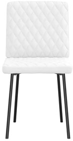 Cadeiras de jantar 6 pcs couro artificial branco