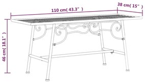 Banco para árvore 110 cm aço preto