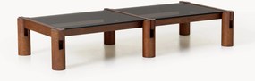 Mesa de centro em madeira de carvalho com tampo de vidro Rory, L 166 cm