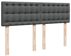 Cama com molas/colchão 160x200 cm tecido cinzento-escuro