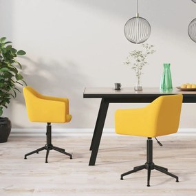 vidaXL Cadeiras de jantar giratórias 2 pcs veludo amarelo