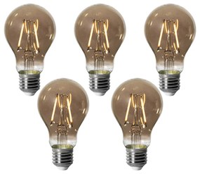 Conjunto de 5 E27 dimbare LED lamp A60 smoke 3W 250 lm 2200K