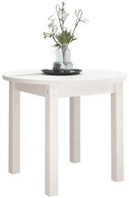 Mesa de centro Ø 55x45 cm madeira de pinho maciça branco