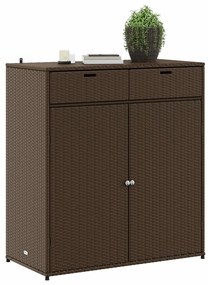 Armário de arrumação para jardim 105x55x113 cm vime PE castanho