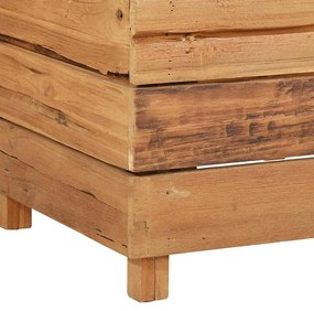 Vaso/floreira 150x40x38 cm madeira de teca reciclada e aço