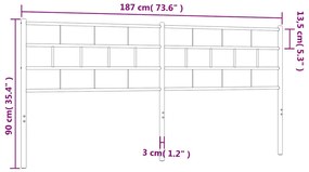 Cabeceira de cama 180 cm metal preto