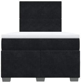 Cama boxspring com colchão 120x200 cm veludo preto