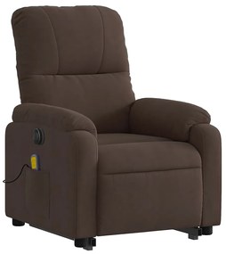 Poltrona de massagens elétrica elevatória microfibra castanho