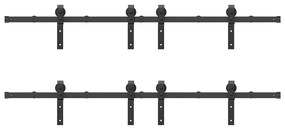 Kit de ferragens para porta deslizante 400 cm aço preto