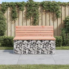 vidaXL Banco jardim design gabião 103x70x65 cm madeira douglas maciça