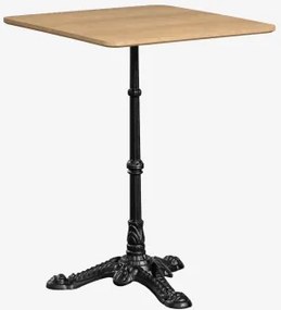Mesa De Bar Quadrada Em Mdf Azteca 60 X 60 Cm & Castanho Madeira Natural - Preto - Sklum