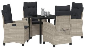 Conjunto de Jantar de Jardim com 5 Peças e Almofadas - Rattan Poly Cin