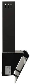 Exaustor de parede 60 cm aço e vidro temperado preto