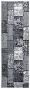 vidaXL Passadeira c/ padrão de blocos 100x350cm polipropileno cinzento