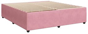 Estrutura de cama 200x200 cm veludo rosa