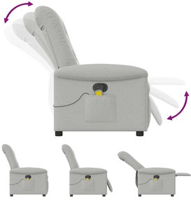 Cadeira de massagem reclinável tecido cinzento