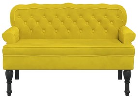 Banco com encosto 119,5x64,5x75 cm veludo amarelo