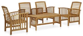 2 pcs conjunto lounge de jardim madeira de acácia maciça