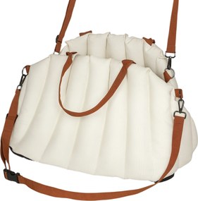 Assento de Carro para Cães Pequenos de até 5 kg com Cinto de Segurança e Capa Removível e Lavável 50x30x31 cm Creme