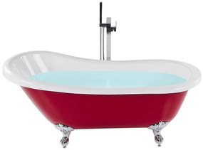 Banheira autónoma vermelha e branca 170 cm CAYMAN Beliani