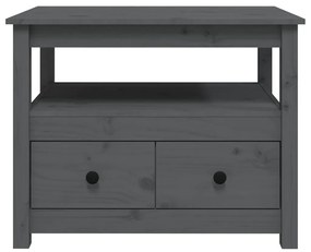 Mesa de centro 71x49x55 cm pinho maciço cinza