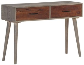 Mesa consola 110x35x75 cm mangueira maciça áspera cinzento