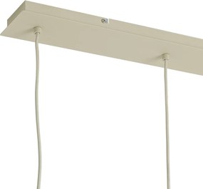 Scandinavische hanglamp beige met wit glas 3-lichts - Wisp