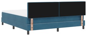 Cama Box com Colchão vidaXL Azul Escuro Super King Veludo
