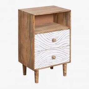 Mesa De Cabeceira Retangular 35x30 Cm Em Madeira De Manga Myanna Madeira De Manga - Sklum