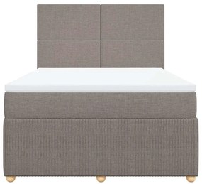 Cama com molas/colchão 140x190 cm tecido castanho-acinzentado