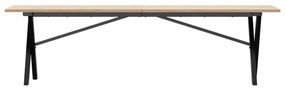 Mesa de centro estrutura em X 160x40x45cm pinho e aço