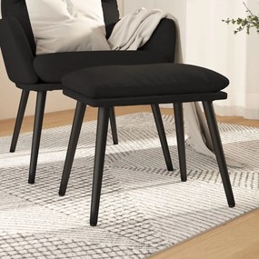 vidaXL Apoio de pés 45x29,5x35 cm tecido preto