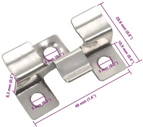 Clipes de pavimento 100 pcs c/ 200 parafusos de aço inoxidável