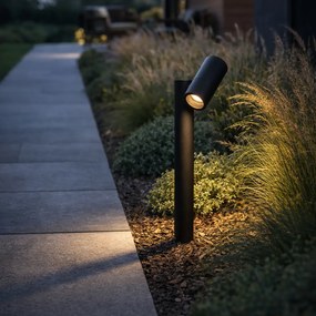Candeeiro de pé para exterior preto 50cm ajustável - Duo