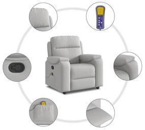Cadeira de massagem reclinável tecido cinzento