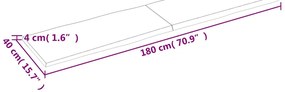 Tampo de mesa com bordas vivas maciço tratado castanho-escuro