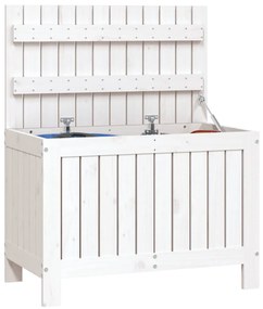 Caixa de arrumação jardim 76x42,5x54 cm pinho maciço branco