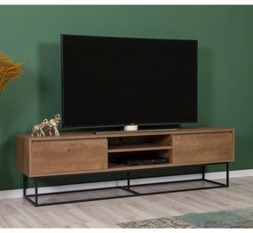 Conjunto de Mobiliário de Sala de Estar Laxus – Nogueira/Preto – Unida