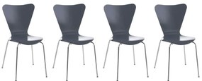 Conjunto de 4 cadeiras cozinha e jantar Calisto 45 x 85 x 49 cm Cinzento