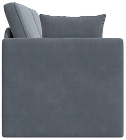 Sofá Cama 2 em 1 Cinza Escuro 213x144x60 cm Veludo