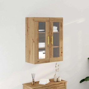 Armário de Parede vidaXL com Portas de Vidro Carvalho Artesão 69,5x34x90 cm