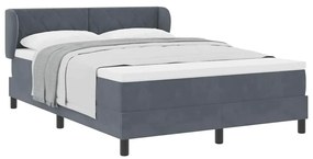 Cama Box com Colchão vidaXL Cinza Escuro 160x200 cm em Veludo