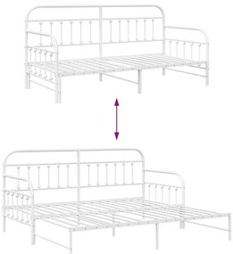 Estrutura de Daybed vidaXL com Cama Auxiliar Branca 90x190 cm Aço